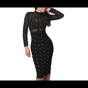 Long sleeve bandage dress
